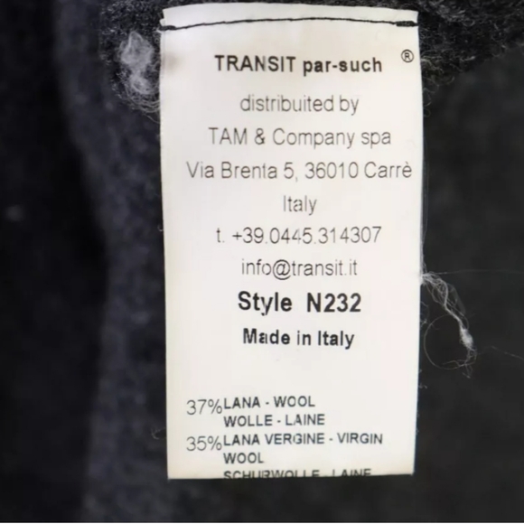 TRANSIT PAR SUCH Gray Wool Alpaca Hooded Full Zip Coat Size 2 #D5 - Picture 13 of 16